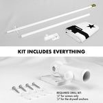 Load image into Gallery viewer, G128 Combo Pack: 6 Ft Tangle Free Aluminum Spinning Flagpole (White) &amp; Come and Take It Rifle White Flag 3x5 Ft, Double ToughWeave Series Double Sided Embroidered 210D Polyester  Pole with Flag