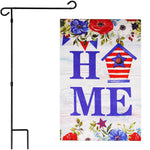 Load image into Gallery viewer, G128 Combo Pack: Garden Flag Stand Black 36 in x 16 in &amp; Garden Flag Patriotic Decoration Home Birdhouse 12x18 DoubleSided Blockout Fabric