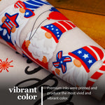 Load image into Gallery viewer, G128 Garden Flag Welcome Three Gnomes Celebrating 4th of July 12x18 Burlap Fabric