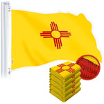 Load image into Gallery viewer, G128 5 Pack: New Mexico NM State Flag  2.5x4 Ft  StormFlyer Series Embroidered 220GSM Spun Polyester  Embroidered Design, Indoor/Outdoor, Brass Grommets, Heavy Duty, All Weather