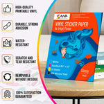 Load image into Gallery viewer, Printable Vinyl Sticker Paper for Inkjet Printer Glossy White 15 pcs Letter Size