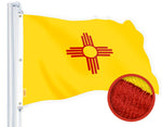 Load image into Gallery viewer, G128 New Mexico State Flag  5x8 Ft  StormFlyer Series Embroidered 220GSM Spun Polyester  Embroidered Design, Indoor/Outdoor, Brass Grommets, Heavy Duty, All Weather