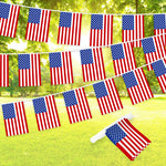 Load image into Gallery viewer, G128 American USA Bunting Banner  Flag 8.2 x 5.5 Inch, Full String 33 Feet  Printed 150D Polyester, Decorations For Bar, School, Festival Events Celebration