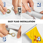 Load image into Gallery viewer, G128 Combo Pack: 6 Ft Tangle Free Spinning Flagpole (Silver) &amp; New Mexico Flag 3x5 Ft Embroidered 220GSM Spun Polyester, Brass Grommets (Flag Included) Aluminum Flag Pole
