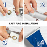 Load image into Gallery viewer, G128 Combo Pack: 6 Ft Tangle Free Aluminum Spinning Flagpole (Silver) &amp; North Atlantic Treaty Org NATO Flag 3x5 Ft, LiteWeave Pro Series Printed 150D Polyester  Pole with Flag Included