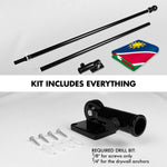 Load image into Gallery viewer, G128 Combo Pack: 6 Ft Tangle Free Aluminum Spinning Flagpole (Black) &amp; Namibia Namibian Flag 3x5 Ft, LiteWeave Pro Series Printed 150D Polyester  Pole with Flag Included
