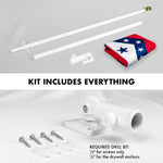 Load image into Gallery viewer, G128 Combo Pack: 6 Feet Tangle Free Spinning Flagpole (White) Arkansas AR State Flag 3x5 ft Printed 150D Brass Grommets (Flag Included) Aluminum Flag Pole