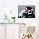 Load image into Gallery viewer, Banksy Monkey Graffiti Wall Art Poster For Guys Gamer Music Decor 22x16 inch