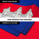 Load image into Gallery viewer, G128 Combo Pack: 6 Ft Tangle Free Spinning Flagpole (Silver) &amp; Cambodia Flag 3x5 Ft Printed 150D Polyester, Brass Grommets (Flag Included) Aluminum Flag Pole