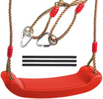 Load image into Gallery viewer, Swing seat Red for Kids and Adults with Length Control Hinge 220lb Load Ninja Slackline Ready Triangle carabiners Included Playground Swing Set Accessories Replacement