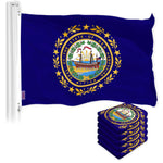 Load image into Gallery viewer, G128 5 Pack: New Hampshire NH State Flag  3x5 Ft  LiteWeave Pro Series Printed 150D Polyester  Indoor/Outdoor, Vibrant Colors, Brass Grommets, Thicker and More Durable Than 100D 75D Polyester