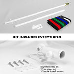Load image into Gallery viewer, G128 Combo Pack: Flag Pole 6 FT White Tangle Free &amp; Thin Blue Green Red Line Flag 3x5 FT Brass Grommets Printed Polyester (Flag Included) Aluminum Flag Pole