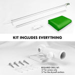 Load image into Gallery viewer, G128 Combo Pack: 5 Ft Tangle Free Aluminum Spinning Flagpole (Silver) &amp; Solid Lime Green Color Flag 2.5x4 Ft, LiteWeave Pro Series Printed 150D Polyester  Pole with Flag Included