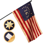 Load image into Gallery viewer, G128 Bennington TeaStained Flag  1x1.5 Ft  Pole Sleeve Embroidered 420D Polyester  Embroidered Stars, Sewn Stripes, Brass Grommets, Indoor/Outdoor, Vibrant Colors, Quality Polyester