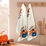 Load image into Gallery viewer, Set of 2 Grateful l Printed Dish Towels Hand Towels Boho Tea Towels Multifunctional Stylish Absorbent Quick Dry Soft 18 x28 100% Cotton Blue &amp; Orange