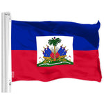 Load image into Gallery viewer, G128 Combo Pack: American USA Flag 3x5 Ft &amp; Haiti Flag 3x5 Ft, Both Printed 150D Polyester, Indoor/Outdoor, Brass Grommets
