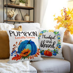 Load image into Gallery viewer, Fall Decoration Pumpkin Thankful Waterproof Throw Pillow Covers 18 x 18 In Set of 4, Beautiful Cushion Covers for Autumn Thanksgiving Sofa Couch Decoration