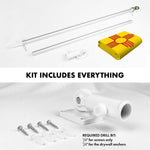 Load image into Gallery viewer, G128 Combo Pack: 5 Ft Tangle Free Spinning Flagpole (Silver) &amp; New Mexico Flag 2.5x4 Ft Embroidered 220GSM Spun Polyester, Brass Grommets (Flag Included) Aluminum Flag Pole