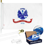 Load image into Gallery viewer, G128  6 Feet Tangle Free Spinning Flagpole (White) US Army Double Sided Brass Grommets Embroidered 3x5 ft (Flag Included) Aluminum Flag Pole