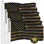 Load image into Gallery viewer, G128 3 Pack: American USA Camouflage Flag  3x5 Ft  ToughWeave Pro Series Embroidered 420D Polyester  Green Stars Camo Stripes, Embroidered Stars, Sewn Stripes, Indoor/Outdoor, Brass Grommets