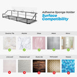 Load image into Gallery viewer, Adhesive Shower Caddy 2 Pack Black Shelf Organizer with Hooks Stainless Steel