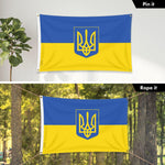 Load image into Gallery viewer, G128 Combo: 6 Ft Tangle Free Aluminum Spinning Flagpole (Black) &amp; Ukraine Ukrainian Coat of Arms Flag 3x5 Ft, LiteWeave Pro Printed 150D Polyester, 4 Corner Brass Grommets  Pole with Flag Included