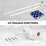 Load image into Gallery viewer, G128  5 Feet Tangle Free Spinning Flagpole (White) USA American Flag Brass Grommets Spun Polyester 2.5x4 ft (Flag Included) Aluminum Flag Pole