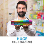 Load image into Gallery viewer, Extra Large Pill Organizer XXL Pill Box 7 Day Weekly Pill Organizer with AM PM