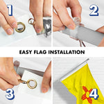 Load image into Gallery viewer, Combo Pack: 5 Ft Tangle Free Aluminum Spinning Flagpole (Silver) &amp; New Mexico NM State Flag 2.5x4 Ft, ToughWeave Series Embroidered 300D Polyester Pole with Flag Included