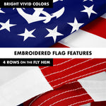 Load image into Gallery viewer, G128 Combo Pack: 6 Ft Tangle Free Aluminum Spinning Flagpole (Black) &amp; American USA Yacht Ensign Flag 3x5 Ft, ToughWeave Series Embroidered 300D Polyester  Pole with Flag Included