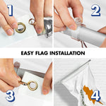 Load image into Gallery viewer, G128 Combo Pack: 6 Ft Tangle Free Aluminum Spinning Flagpole (Silver) &amp; Cyprus Cypriot Flag  3x5 Ft LiteWeave Pro Series Printed 150D Polyester  Pole with Flag Included