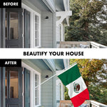 Load image into Gallery viewer, G128 Combo Pack: 6 Feet Tangle Free Spinning Flagpole (White) Mexico Mexican Flag 3x5 ft Printed 150D Brass Grommets (Flag Included) Aluminum Flag Pole