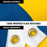 Load image into Gallery viewer, G128 Combo Pack: 6 Feet Tangle Free Spinning Flagpole (Black) Sweden Swedish Flag 3x5 ft Printed 150D Brass Grommets (Flag Included) Aluminum Flag Pole