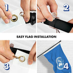 Load image into Gallery viewer, G128 Combo Pack: 6 Ft Tangle Free Aluminum Spinning Flagpole (Black) &amp; United Nations Flag 3x5 Ft, LiteWeave Pro Series Printed 150D Polyester  Pole with Flag Included