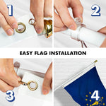 Load image into Gallery viewer, G128  6 Feet Tangle Free Spinning Flagpole (White) Indiana Flag Brass Grommets Embroidered 3x5 ft (Flag Included) Aluminum Flag Pole