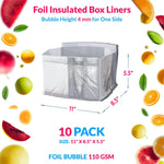 Load image into Gallery viewer, 10 Pack Silver Foil Insulated Box Liners 11 x 8.5 x 5.5 inch Silver Shipping Boxes for Frozen Food Odorless Insulated Containers Fits USPS Medium Flat Rate Box