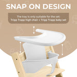 Load image into Gallery viewer, High Chair Tray Glossy White Compatible with Stokke Trip Trap Chair Ergonomic Curved Design BPA Free Easy to Assemble