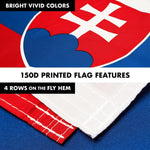 Load image into Gallery viewer, G128 Combo Pack: 6 Ft Tangle Free Spinning Flagpole (Silver) &amp; Slovakia Flag 3x5 Ft Printed 150D Polyester, Brass Grommets (Flag Included) Aluminum Flag Pole