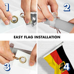 Load image into Gallery viewer, G128 Combo Pack: Flag Pole 6 FT Silver Tangle Free &amp; Germany German Ensign Flag 3x5 FT Printed 150D Polyester