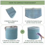 Load image into Gallery viewer, Eco living Recycled Cotton Rope Storage Basket  21.7 x 21.7 x 13.8 Inches Extra Large Basket for Cushions Blanket Pillows Toys Stylish and Eco Friendly Living Room Rope Basket Gray