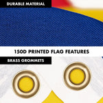 Load image into Gallery viewer, G128 Combo Pack: 6 Ft Tangle Free Spinning Flagpole (Black) &amp; Romania Flag 3x5 Ft Printed 150D Polyester, Brass Grommets (Flag Included) Aluminum Flag Pole