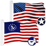 Load image into Gallery viewer, G128 Combo Pack: American USA Flag 2.5x4 Ft &amp; American USA Yacht Ensign Flag 2.5x4 Ft  Both ToughWeave Series Embroidered 300D Polyester, Embroidered Design, Indoor/Outdoor, Brass Grommets