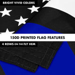 Load image into Gallery viewer, G128 Combo Pack: 6 Ft Tangle Free Aluminum Spinning Flagpole (White) &amp; Thin Blue Line Flag 3x5 Ft, LiteWeave Pro Series Printed 150D Polyester, 4 Corner Brass Grommets  Pole with Flag Included