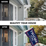 Load image into Gallery viewer, G128 Combo Pack: 6 Feet Tangle Free Spinning Flagpole (White) Trump Keep America Great Flag 3x5 ft Printed 150D Brass Grommets (Flag Included) Aluminum Flag Pole