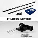 Load image into Gallery viewer, G128 Combo Pack: 6 Ft Tangle Free Spinning Flagpole (Black) &amp; South Carolina Flag 3x5 Ft Embroidered 220GSM Spun Polyester, Brass Grommets (Flag Included) Aluminum Flag Pole