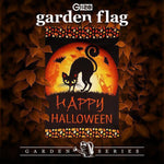 Load image into Gallery viewer, G128 Garden Flag Happy Halloween Black Cat and Ghosts  12x18 Inch  Printed Blockout Polyester  Halloween Fall Decoration