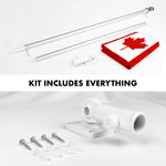 Load image into Gallery viewer, G128 Combo Pack: 6 Ft Tangle Free Aluminum Spinning Flagpole (Silver) &amp; Canada Canadian Flag 3x6 Ft, ToughWeave Series Embroidered 300D Polyester  Pole with Flag Included