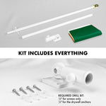 Load image into Gallery viewer, G128  6 Feet Tangle Free Spinning Flagpole (White) Ireland SHAMROCK Brass Grommets Printed 3x5 ft (Flag Included) Aluminum Flag Pole