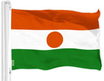 Load image into Gallery viewer, G128 Niger Nigerien Flag  3x5 Ft  LiteWeave Pro Series Printed 150D Polyester  Country Flag, Indoor/Outdoor, Vibrant Colors, Brass Grommets, Thicker and More Durable Than 100D 75D Polyester
