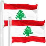 Load image into Gallery viewer, G128 2 Pack: Lebanon Lebanese Flag  3x5 Ft  Printed 150D Polyester  Indoor/Outdoor, Vibrant Colors, Brass Grommets, Quality Polyester, Much Thicker More Durable Than 100D 75D Polyester